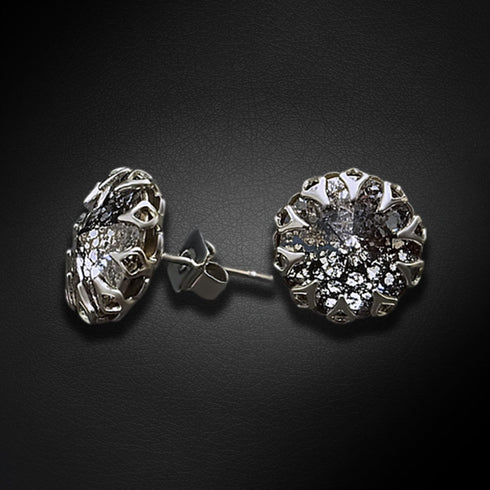 Auskarai "Vintāžš VIII (Juoda patina)" su Swarovski™ kristalais